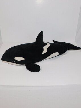 IKEA Blavingad Black White Orca Killer Whale 24” Plush Stuffed Animal Pillow